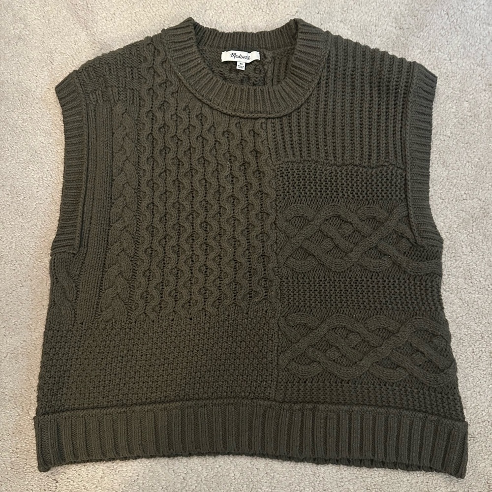 Madewell olive sweater vest XS